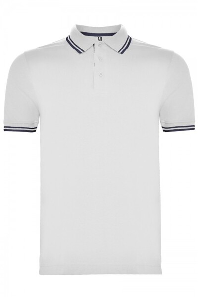 ROLY Tricou polo bărbătesc, 100% bumbac, Montreal, alb/marine
