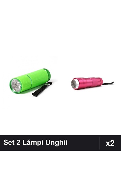 NAİLS Set 2 Lămpi UV/LED Unghii: Lanternă 9 Becuri + Lampă 12W cu Pernă Silicon