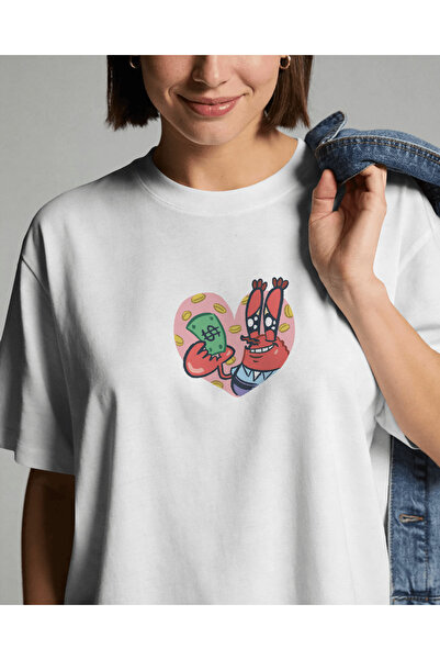 buzagi tasarım ürünleri Mr Krabs Spongebob Squarepants Unisex White Oversize ...