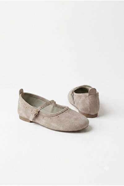 Demirsa Boutique Women's Mink Color Casual Suede Ballerinas