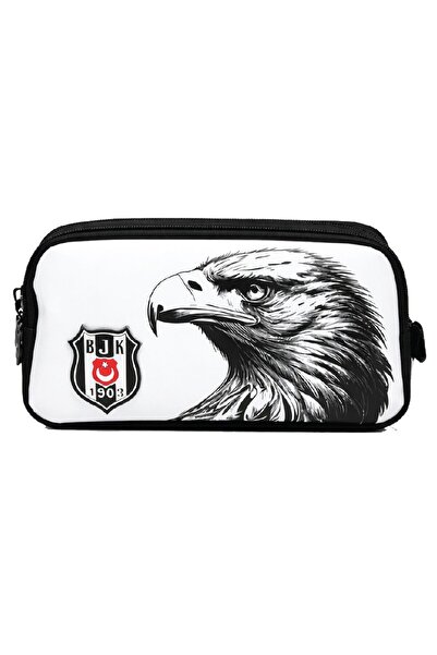 Beşiktaş حقيبة أقلام مدرسية بيضاء مطبوعة على شكل نسر للأولاد من تو إيكو بويز ...