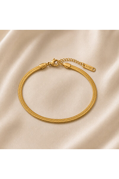 Store 18K Altın Kaplama Paslanmaz Çelik Gold İtalyan Zinciri Bileklik Unisex ...