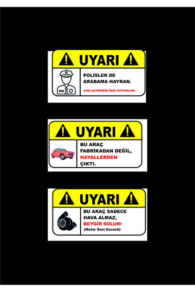 ESLEM Set of 3 Funny Car Sunshade Stickers - Fade-Resistant, Scratch-Resistan...