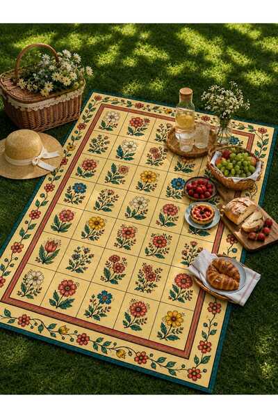 PİKKO HOME Anadolu Bahari Digital Printing Stain-Proof Picnic and Table Cloth...
