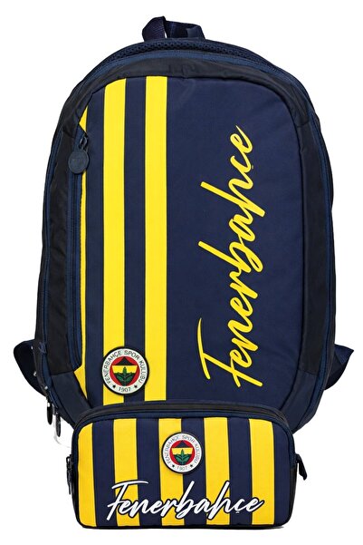 Fenerbahçe Σετ διπλής σχολικής τσάντας και θήκης στυλό Κίτρινο - Ναυτικό μπλε...