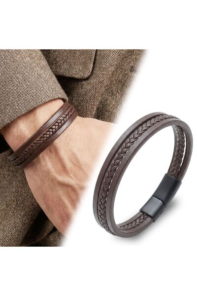 OGHAMAY Only Brown Hair Braided Multiple Bracelet 18393B10D4