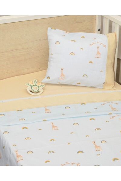 Sophie La Girafe Σεντόνια κούνιας 3 τεμάχια 110x170 100% βαμβάκι σεντόνι με λ...