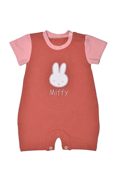 Miffy Des.17 Καλοκαιρινό Ολόσωμο Φορμάκι Σκούρο Ροζ Με Κέντημα 3-6 Μηνών 62 εκ.