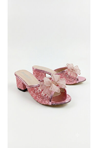 pediashoes DEVOJČIČKE PAPUČE, ROZE BOJE, SJAJNE, UKRAŠENE, UDOBNE VEČERNJE PA...