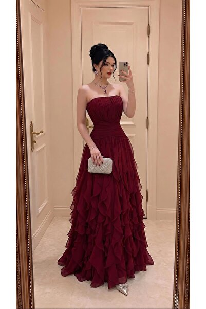 hind fashion Elegant Soft Off-Shoulder Dress Hind.Fashion