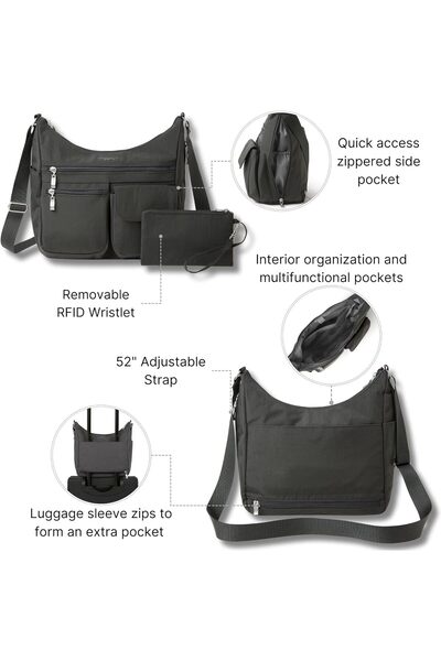 Baggallini Women's Everywhere Bag, Lightweight Water-Resistant Nylon Hobo Tra...