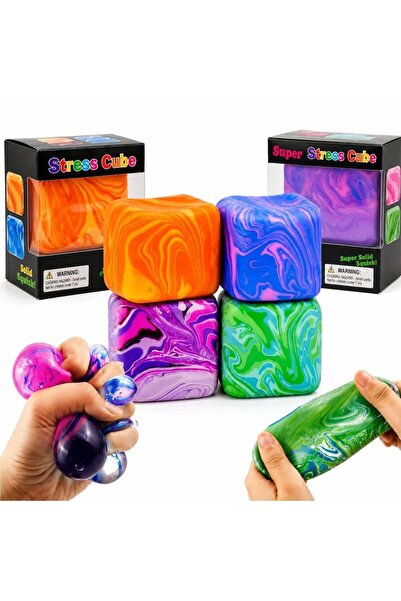 CASA JOY Cub anti-stres moale 5 x 5 cm, Minge cub de strâns, Gel elastic exte...