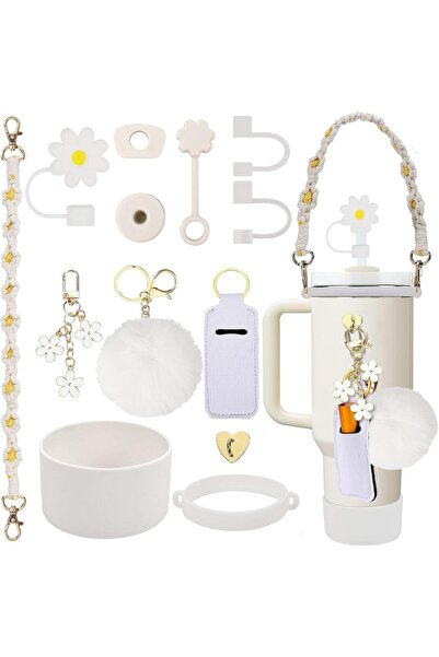 Arabest Tumbler Accessories Set,Water Bottle Handle Strap,Silicone Boot,Straw...