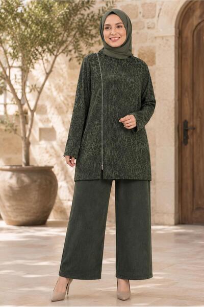 Alvina Zipper-Detail Pants Suit 20911
