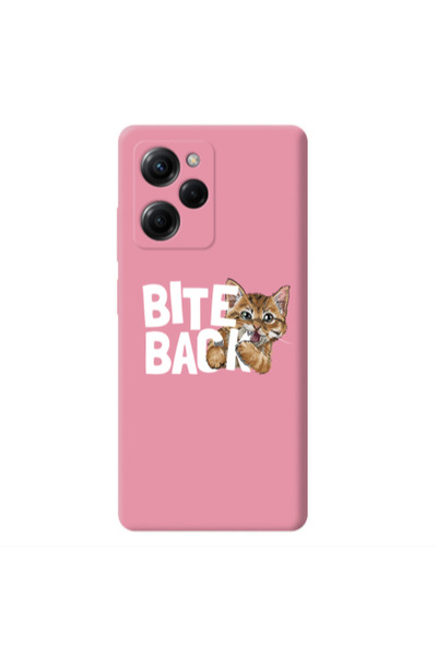 Other Xiaomi Poco X5 Pro bitte back cat Pink Colored Silicone TPU Θήκη