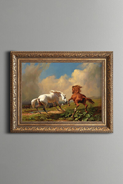 epiqart Horses - Vintage Patterned Painting - Thick Model