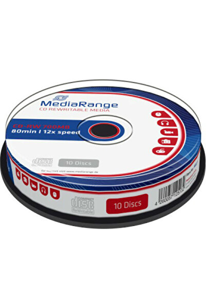 MediaRange Επανεγγράψιμο CD-RW 12x 700MB Κουτί 10 τεμαχίων Κωδικός: MR235