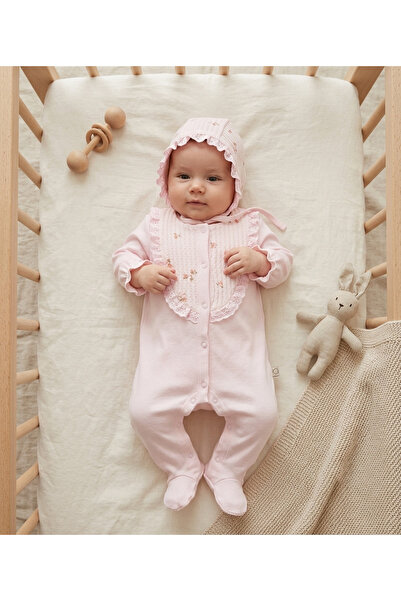Mini Ropa Embroidered Jacquard Baby Girl Romper
