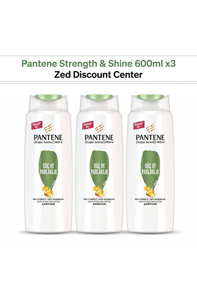 Pantene Σαμπουάν Σύνθεση Δύναμη & Λάμψη 600ml x3
