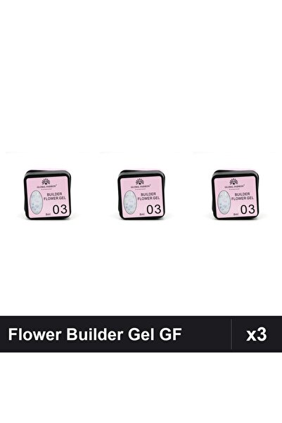 global fashion Set 3 Flower Builder Gel 8ml Nr.03 Constructie Unghii UV