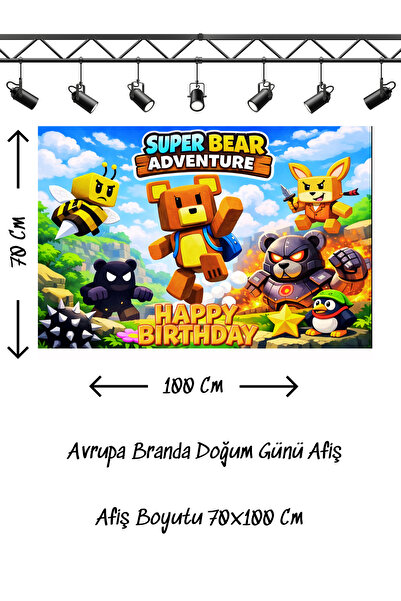snowparty Banner de aniversare Super Ursul Aventurier