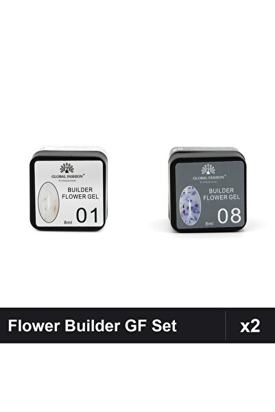 global fashion Set 2 Flower Builder Gel 8ml Nr.01 Nr.08 Constructie Unghii UV