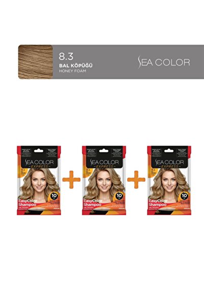 Sea Color 3'lü Express Amonyaksız Şampuan Boya, Şampuan Kolaylığında Saç Boya...