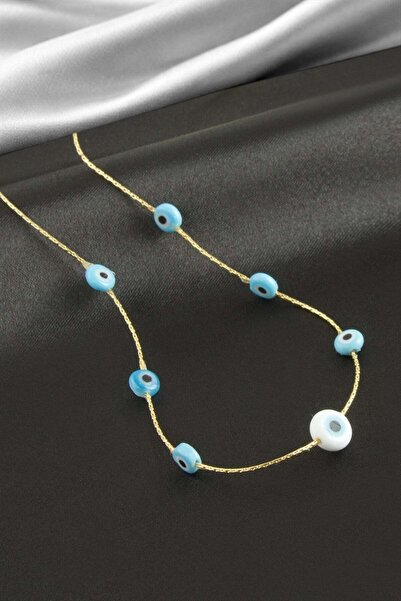 TakÇalıştır Nazar Glass Bead Chain Necklace