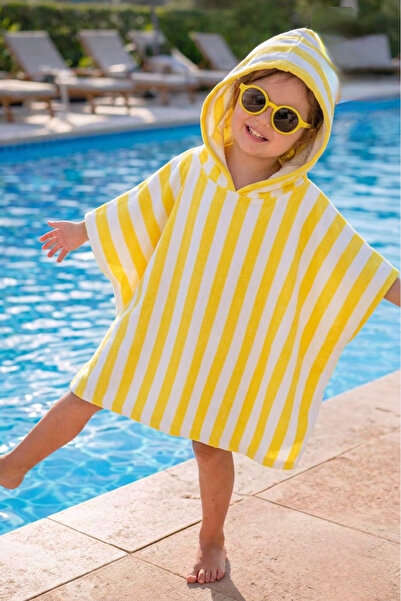 PAMUK HANIM Girls-Boys Children's Capsoned Sea-Beach-Pool Bamboo Towel Poncho...