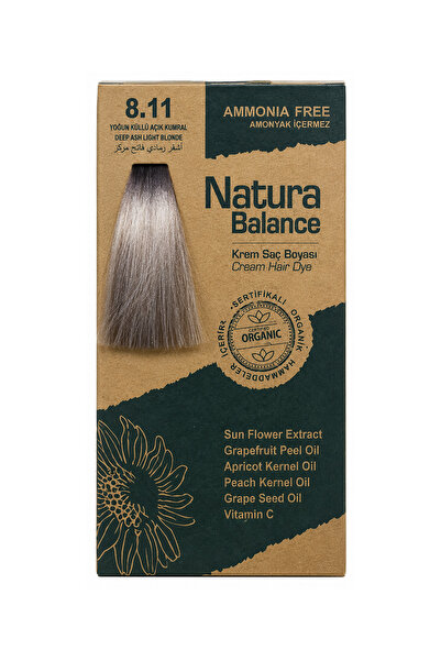 NATURABALANCE Natura Balance Yoğun Küllü Açık Kumral 8.11 Krem Saç Boyası