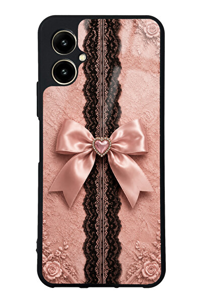 Spoyi Omix X5 Pink Lace Bow Tasarımlı Glossy Telefon Kılıfı