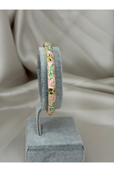 ZS Aksesuar Mine Kelepçe Bracelet Women's Gold Color Flower Patterned Stylish...