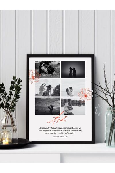 shop Kişiye Özel Aşk Tanımı 6 Fotoğraflı Tasarım Tablo , Sevgililer Günü Hedi...