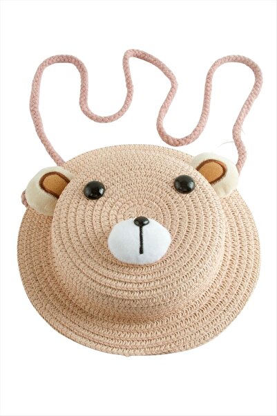 TakÇalıştır Teddy Bear Ear Straw Bag