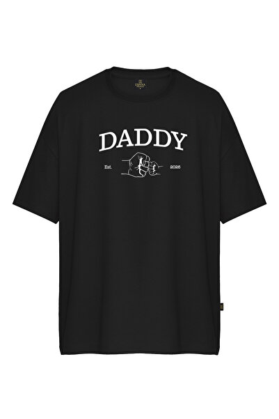 Espina Premium تي شيرت Daddy Yumruk 2026 مطبوع بأكمام قصيرة ومقاس كبير