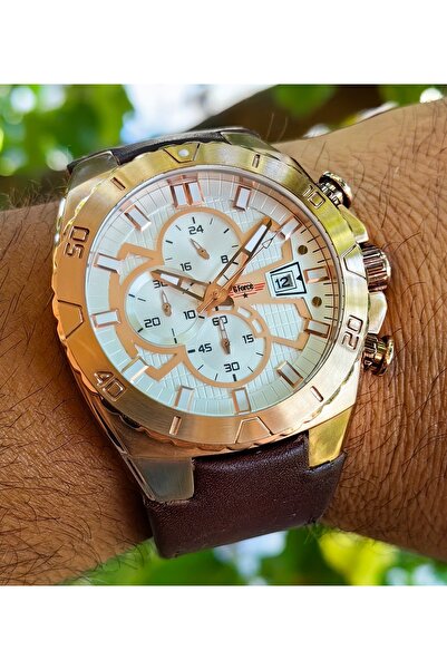 G Force G-Force Js15 Orjinal Miyota Mechanism Rosegold Coffee Men's Chronogra...