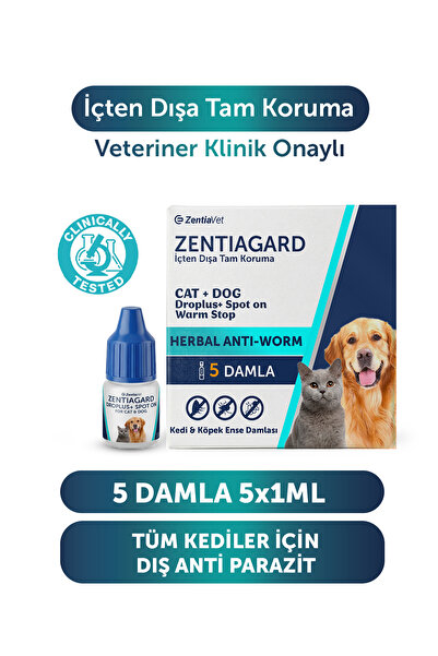 zentiavet İc Dis Parazit Kedi Bit Pire Kene Damlası Köpek İç Dış Damla Köpek ...
