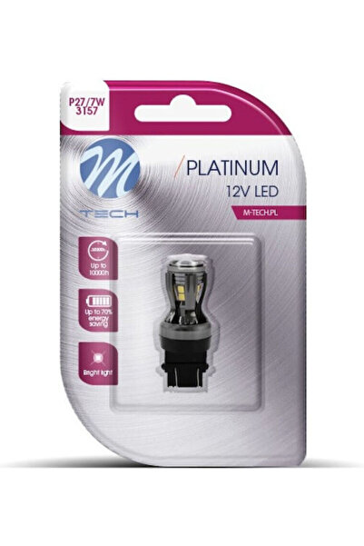 M-TECH Λάμπες Μοτοσικλέτας P27/7W Canbus LED Ψυχρό Λευκό 12-24V 4.2W 1 τεμάχιο