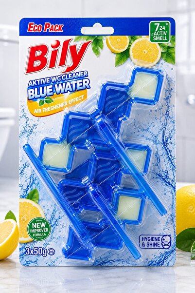Bily Blue Water Lemon odorizant pentru vasul de toaleta, 3 x 50 g