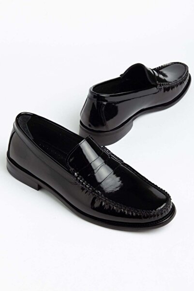 Dilimler Ayakkabı Genuine Leather Men's Classic Shoes Black Patent Leather Co...