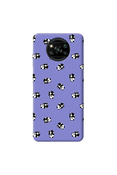 Other Xiaomi Poco X3 /X3 Pro Small Pandas Purple Colored Silicone TPU Θήκη