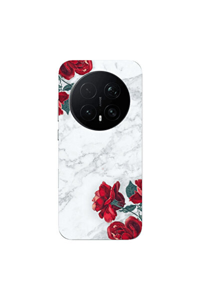 Other Honor Magic 8 Lite Pro red roses marble Transparent Silicone TPU Θήκη
