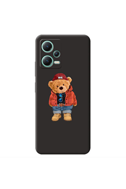 Other Xiaomi Redmi Note 12 Pro 5G Bear in a hat Black Colored Silicone TPU Θήκη
