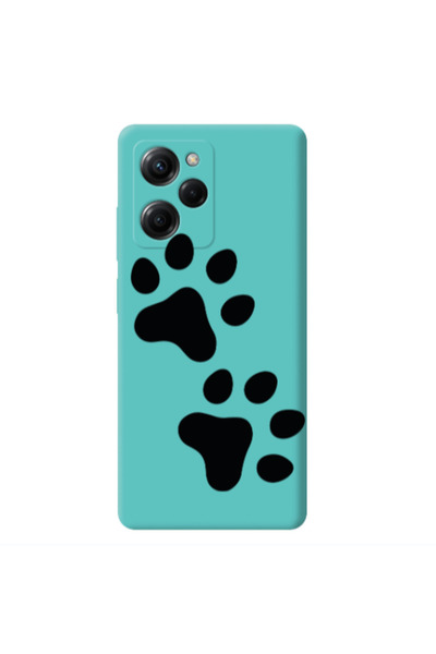 Other Xiaomi Poco X5 Pro Paws Turquoise Colored Silicone TPU Θήκη