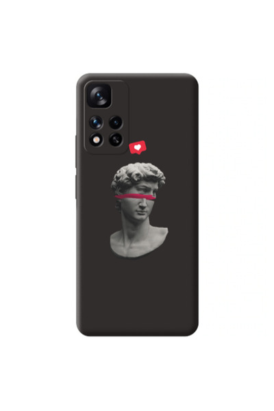 Other Xiaomi Redmi Note 11 Pro 5G Half statue Black Colored Silicone TPU Θήκη