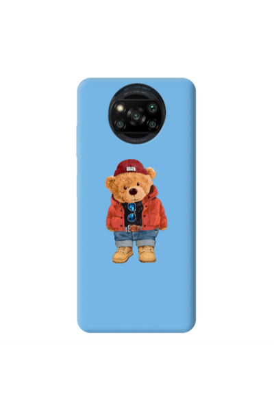 Other Xiaomi Poco X3 /X3 Pro Bear in a hat Blue Colored Silicone TPU Θήκη
