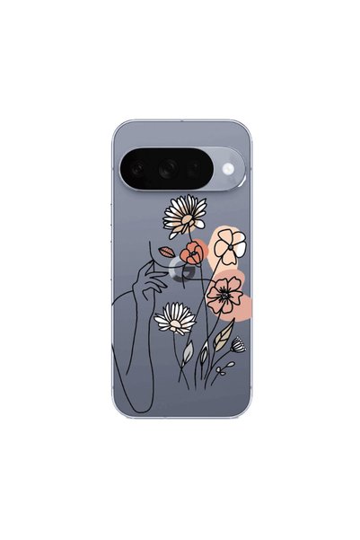 Other Google Pixel 10 Lady with Flowers Transparent Silicone TPU Θήκη