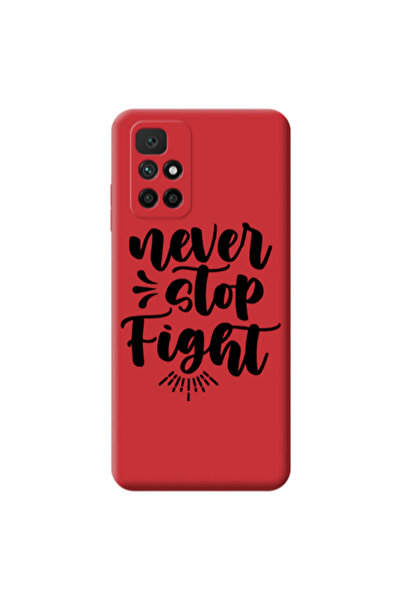 Other Xiaomi Redmi 10 2022 Never stop fight Red Colored Silicone TPU Θήκη