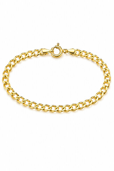 KAIROS JEWELRY 14 Ayar Altın 2 mm Gurmet Zincir İtalyan Halka Kilit Bileklik