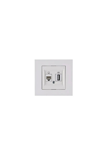 OEM Priză date dublă Arvia Electric Karen CAT6 & USB-A, alb